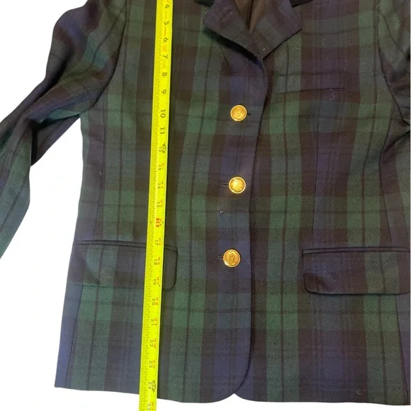 Lauren Ralph Lauren Tartan Plaid Wool Blend Blazer - Picture 5 of 12